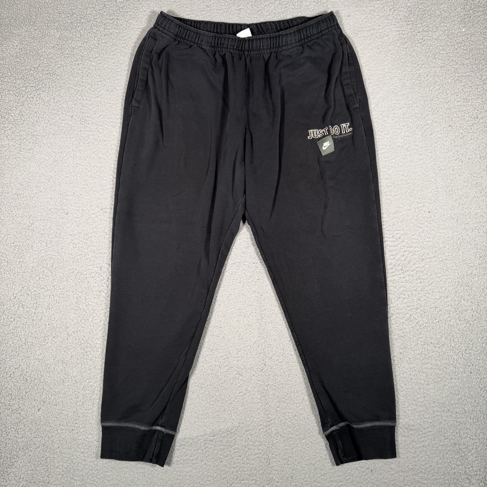 Nike Pants Mens XXL Black NSW JDI French Terry Joggers Casual Elastic Waist Logo